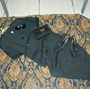 /SOLD/ Black Skirt and Blazer Set
